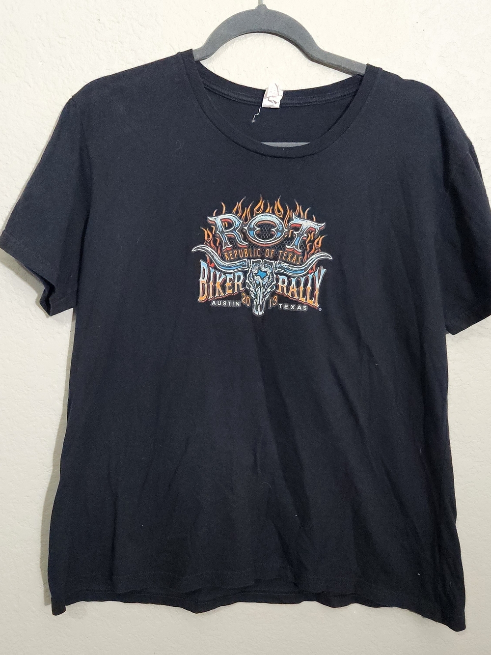 Rot Rally Biker Shirt Motorcycle Black Graphic Tee 2013 Austin Texas